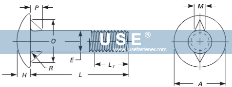 ASME B18.5 Round Head Fin Neck Bolts